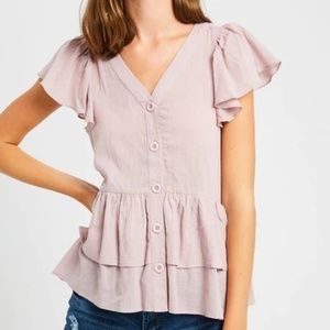 Lilac Ruffle Top